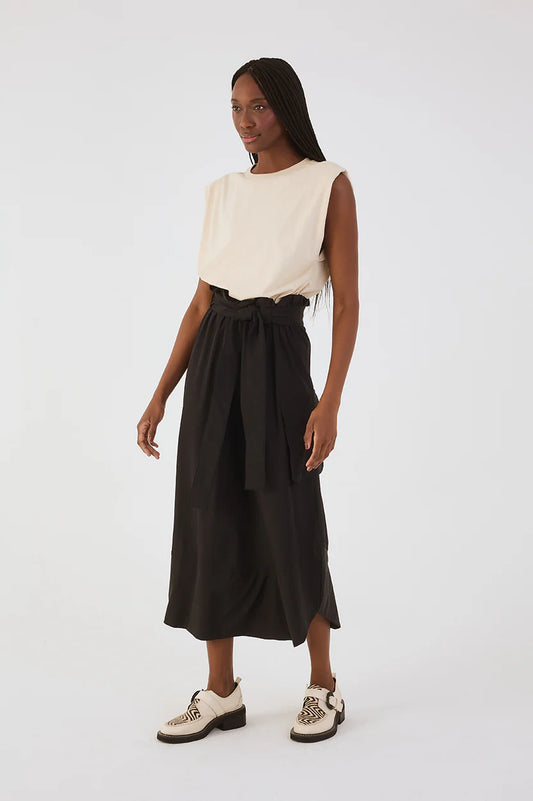 T-SHIRT DRESS WITH NYLON DETAIL