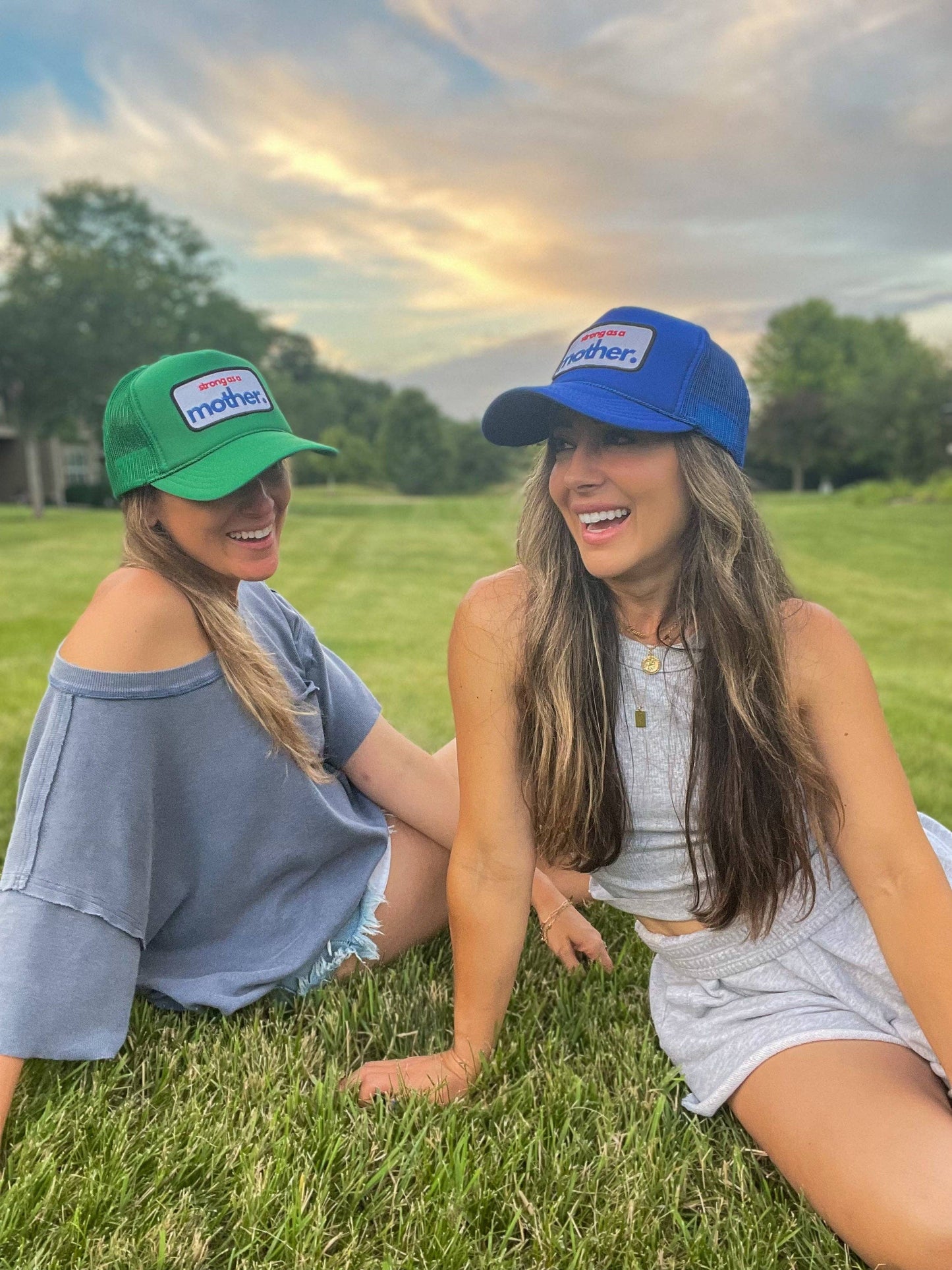 Strong as a mother® Patch Trucker Hat - Kelly Green