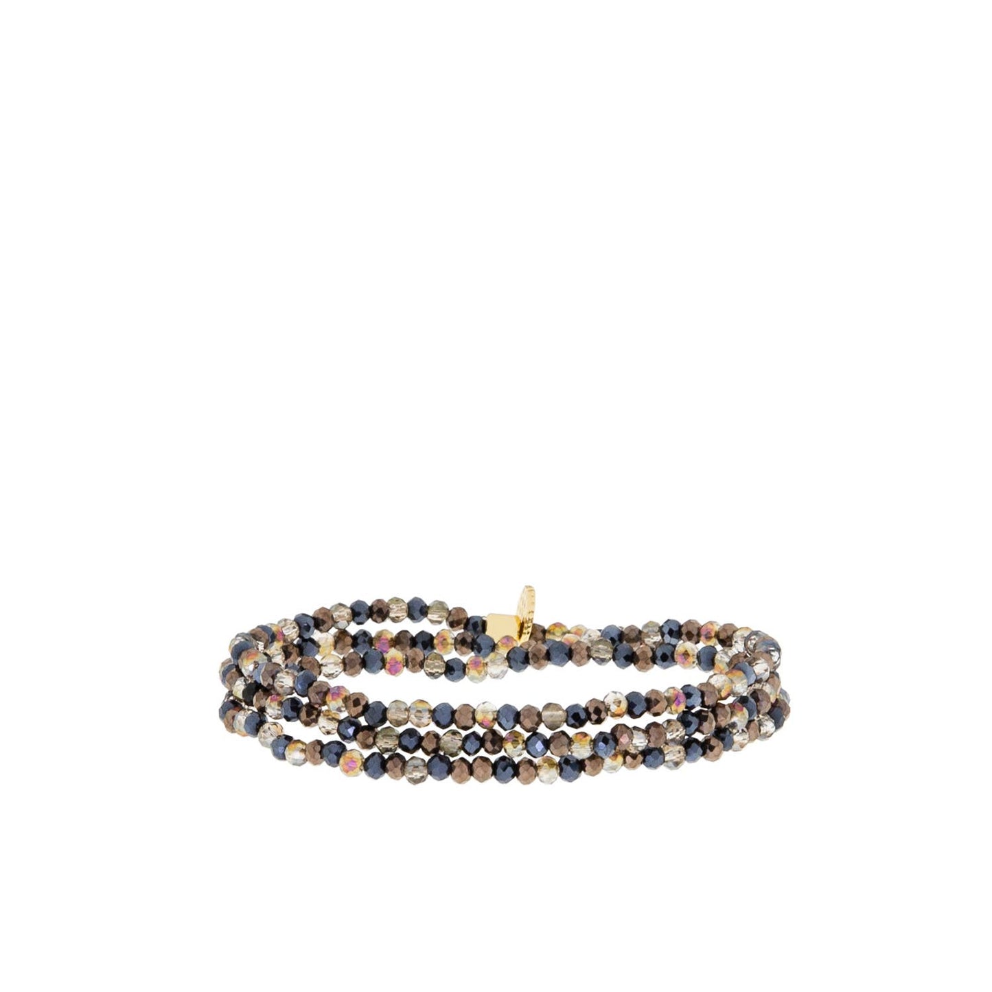 Mini stretch crystal beaded wrap bracelet