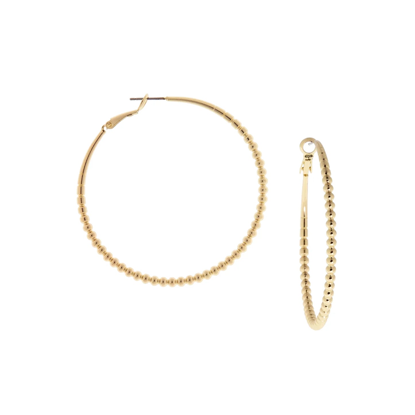 LARGE METAL BALL HOOP - GOLD