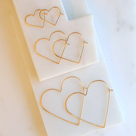 Heart Hoops - Gold Fill