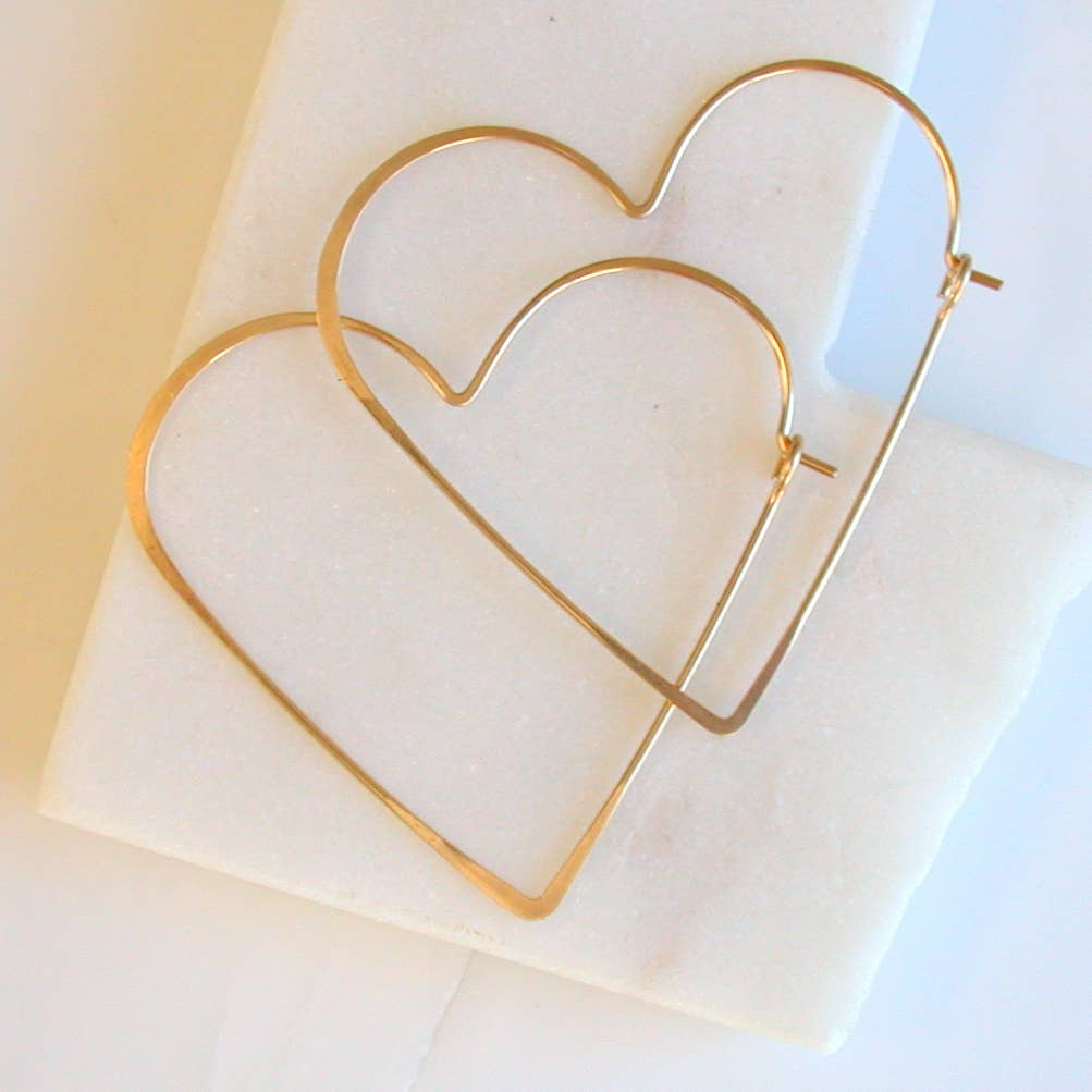 Heart Hoops - Gold Fill