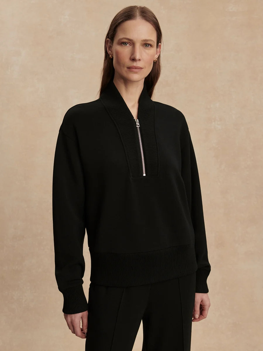 SALLY HALF ZIP SWEATSHIRT - BLACK