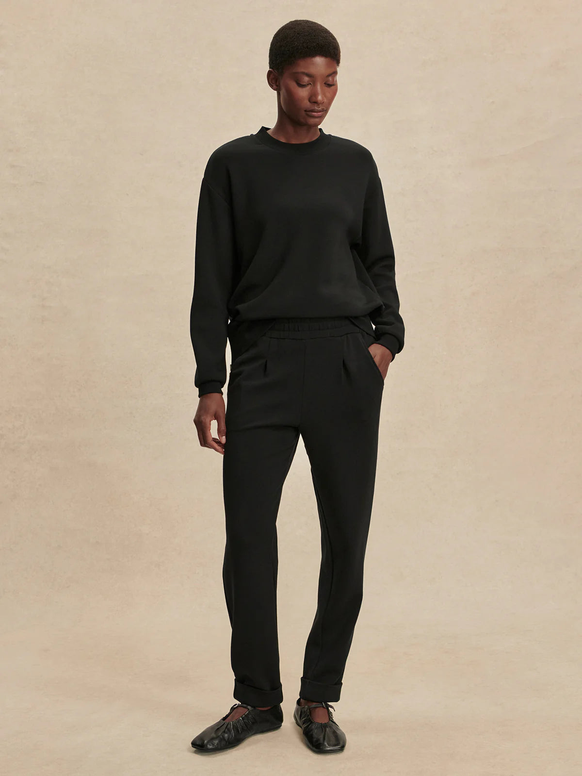 ROLLED CUFF PANT - 28.5" BLACK