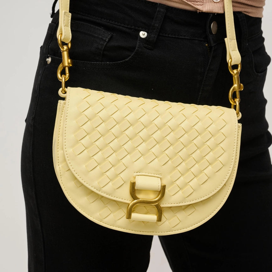 ALISE WOVEN CROSSBODY - BUTTER
