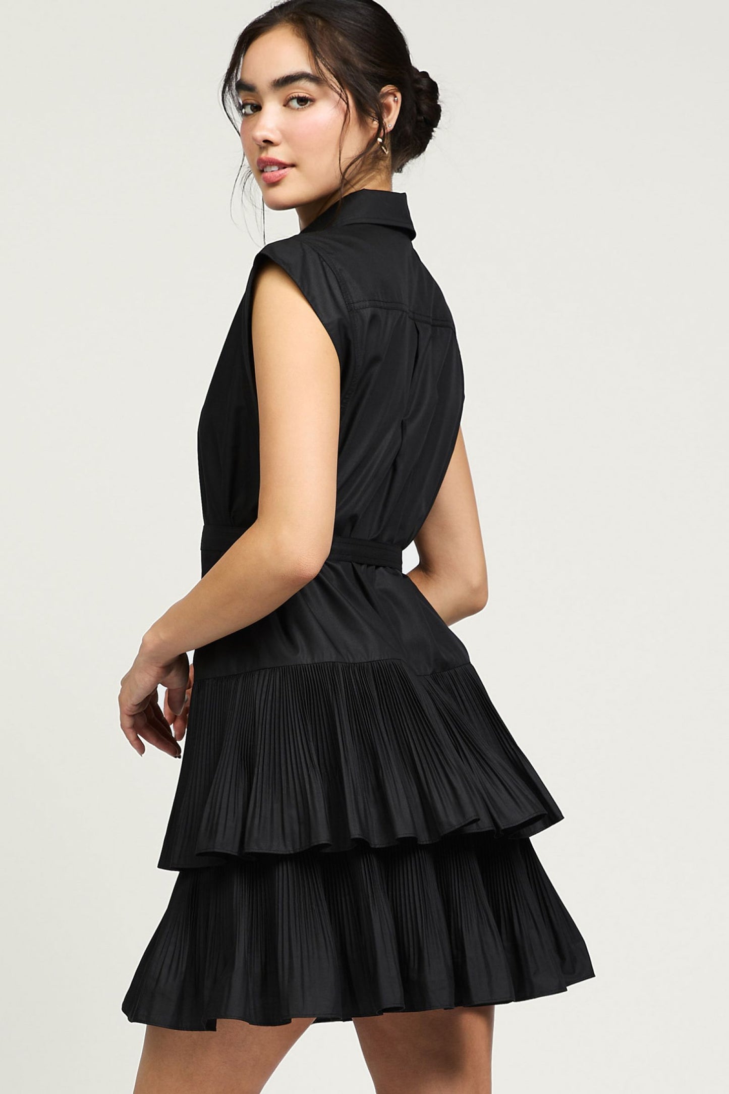 TIERED MINI DRESS - BLACK