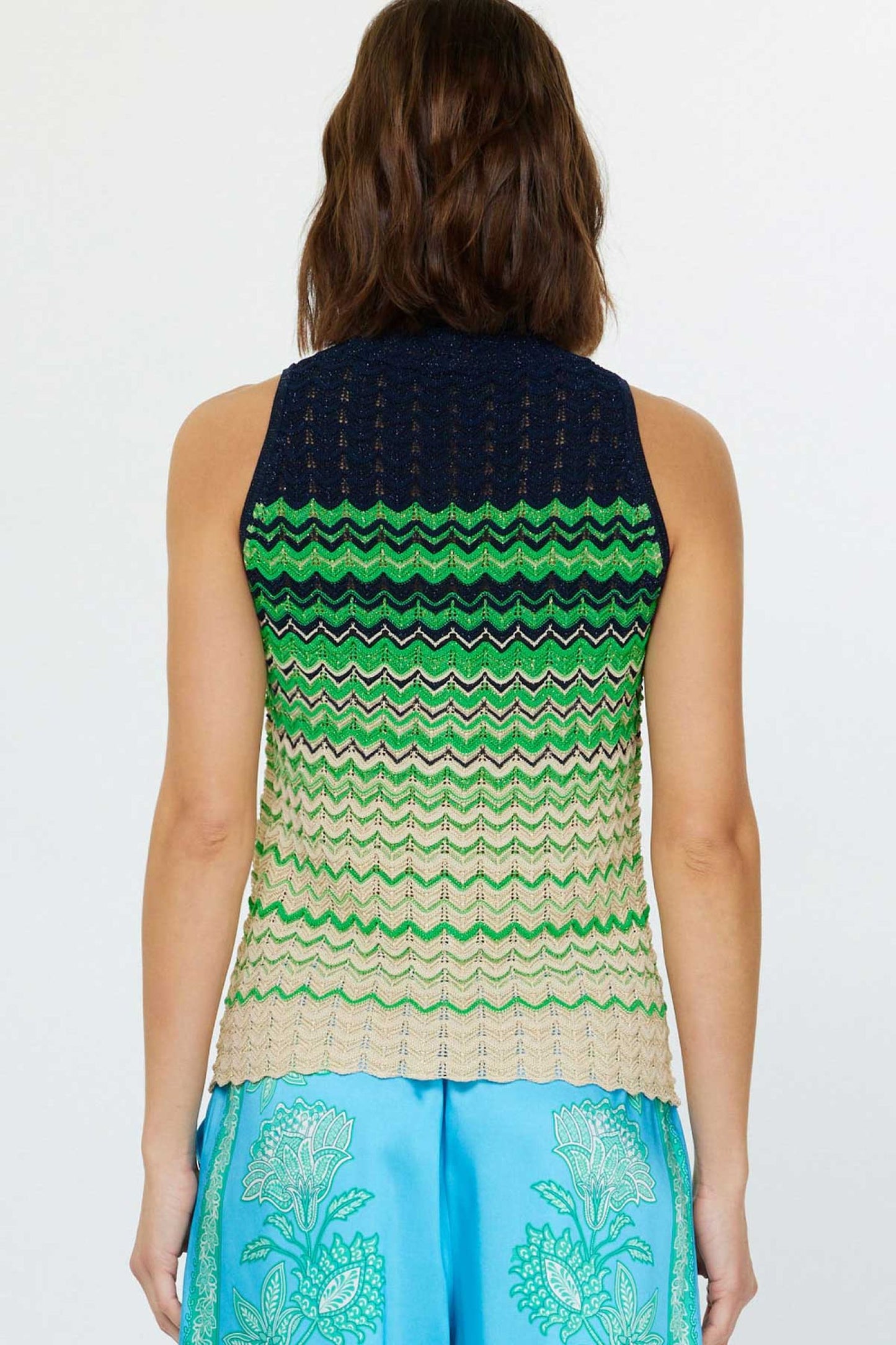 SLEEVELESS SWEATER - MULTI STRIPE