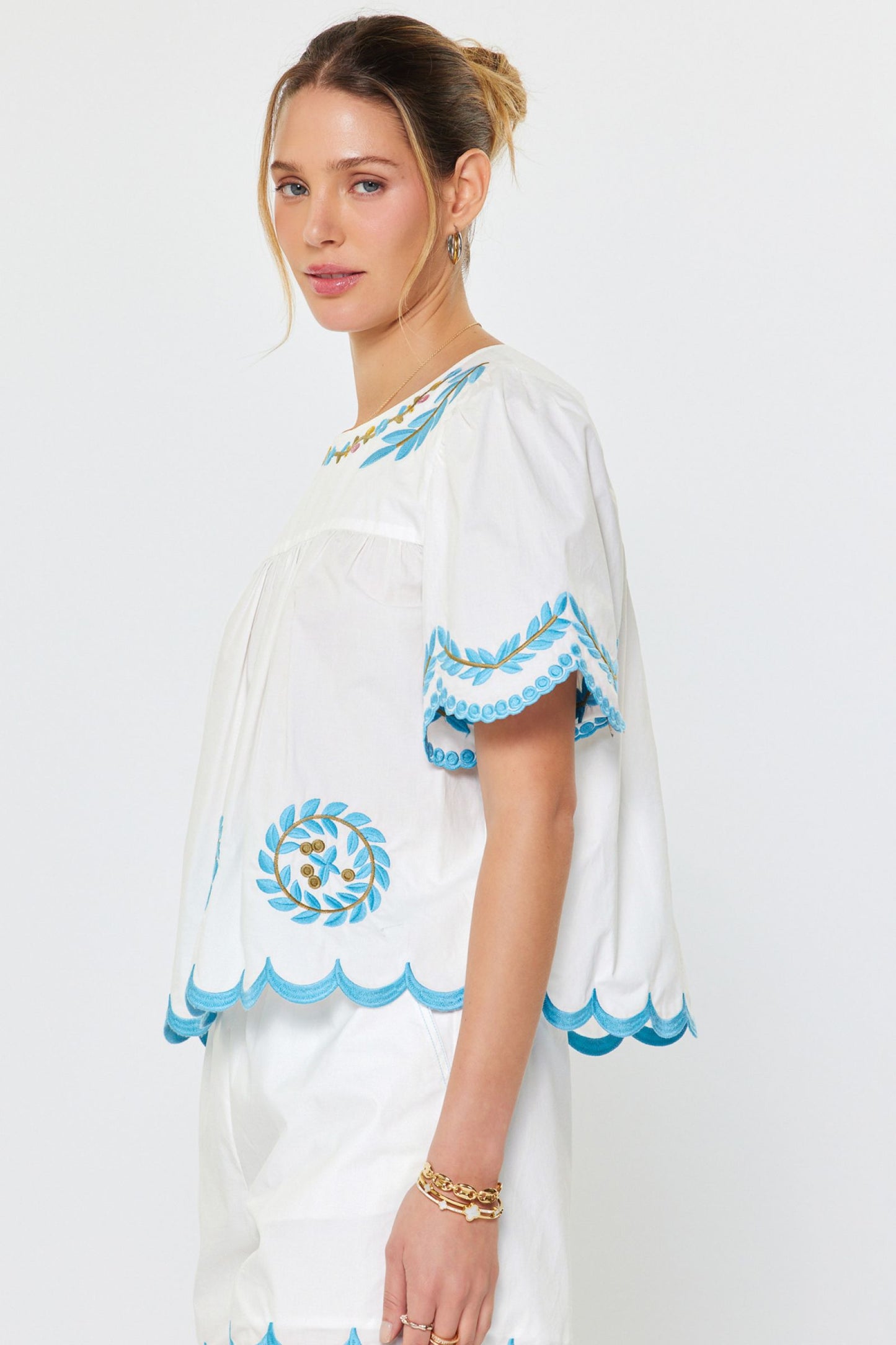 Embroidered Peasant Blouse
