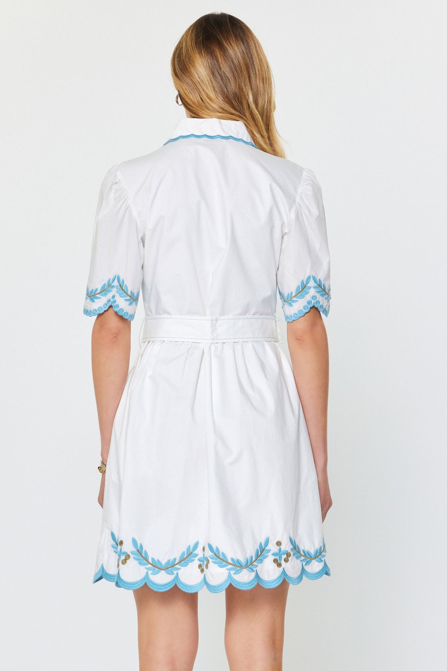 SCALLOPED EDGE SHIRT DRESS