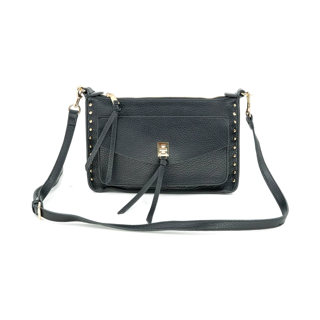 CONVERTIBLE CROSSBODY WITH GOLD ACCENTS