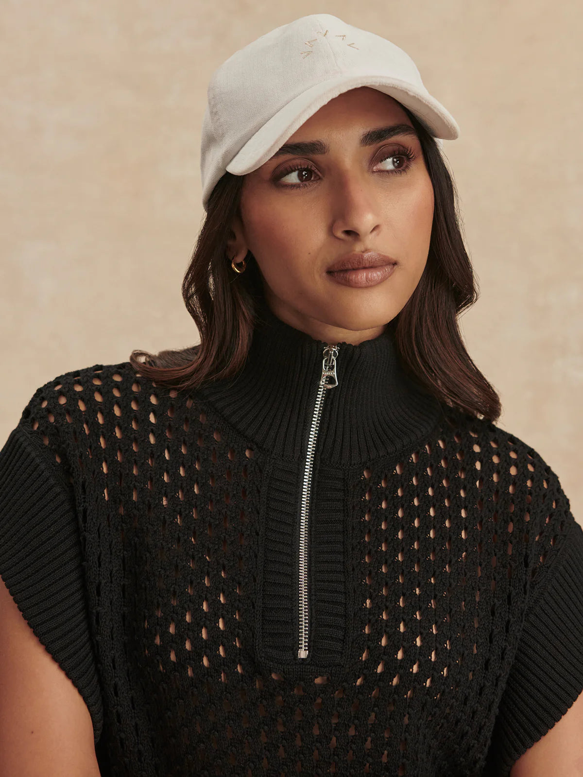 GAINES HALF ZIP KNIT - BLACK