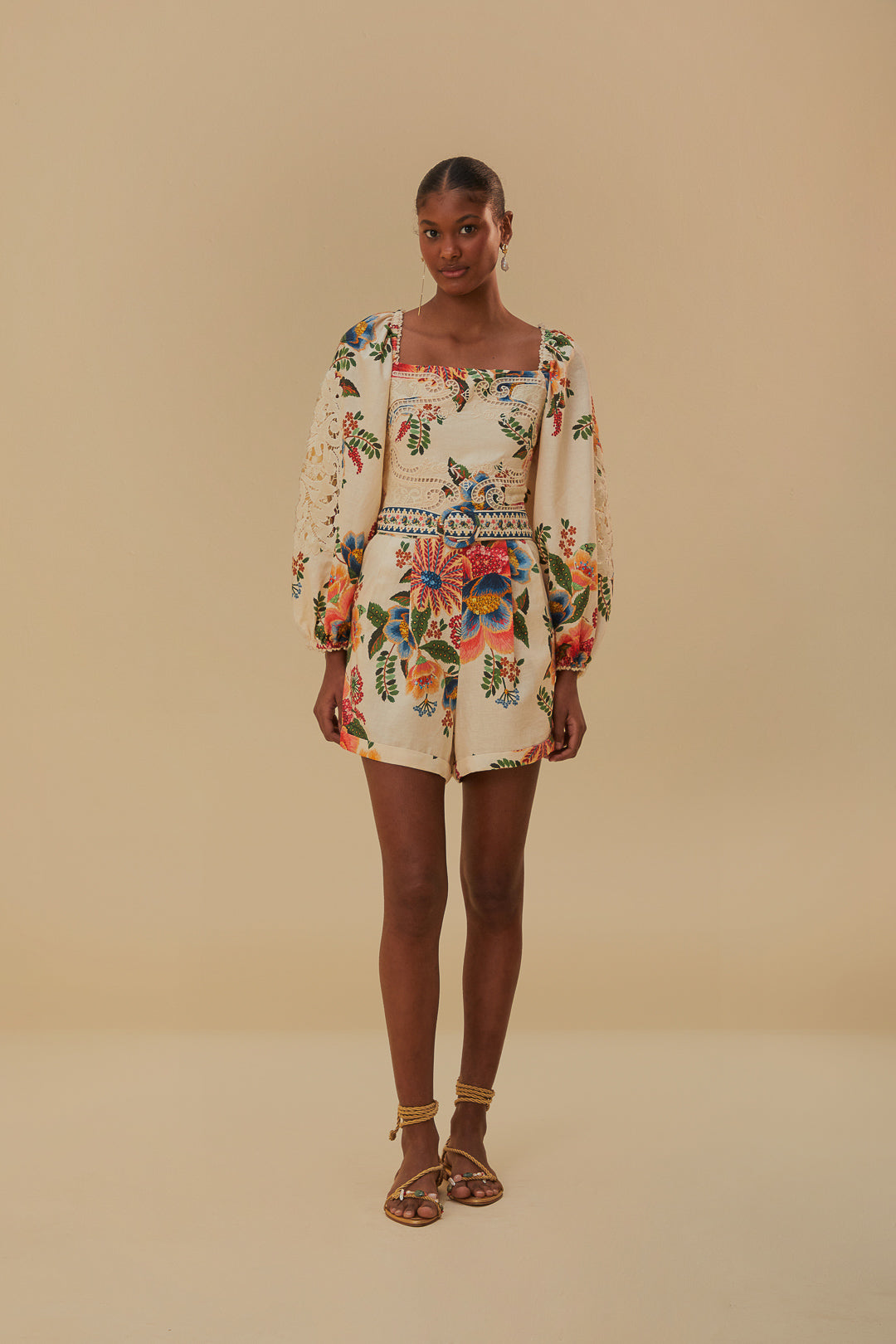 DELICATE GARDEN ROMPER - SAND