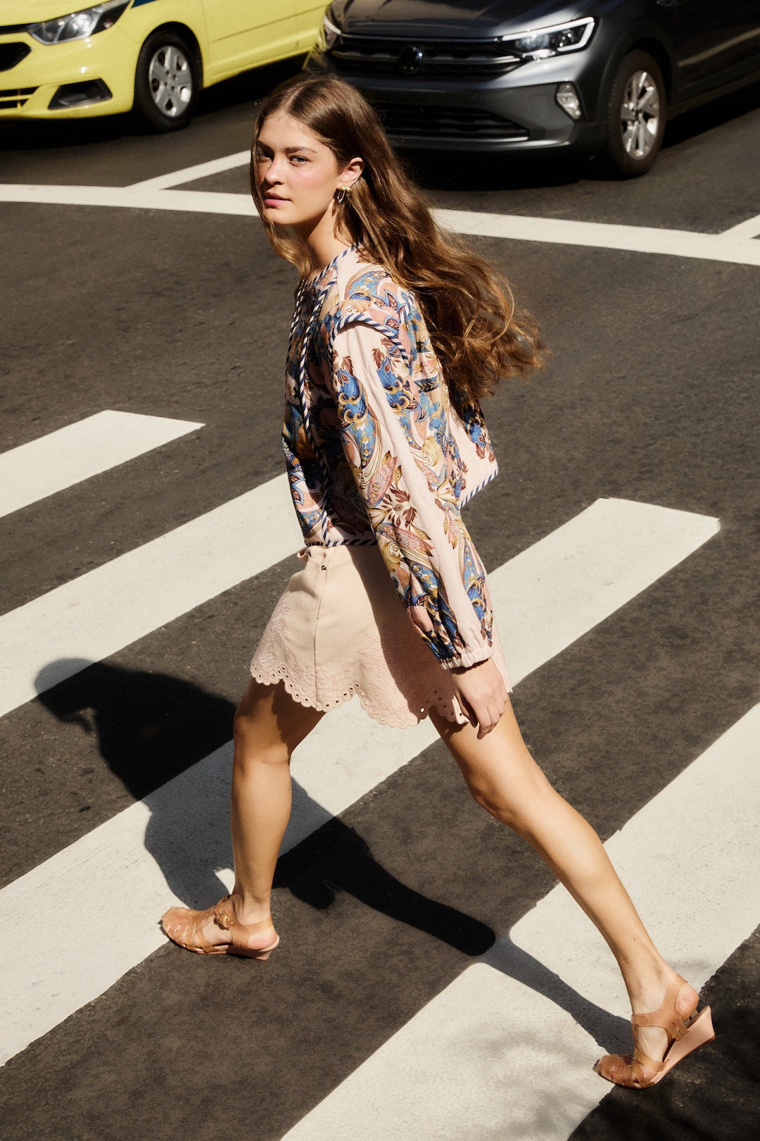 PINK TWILL MINI SKIRT