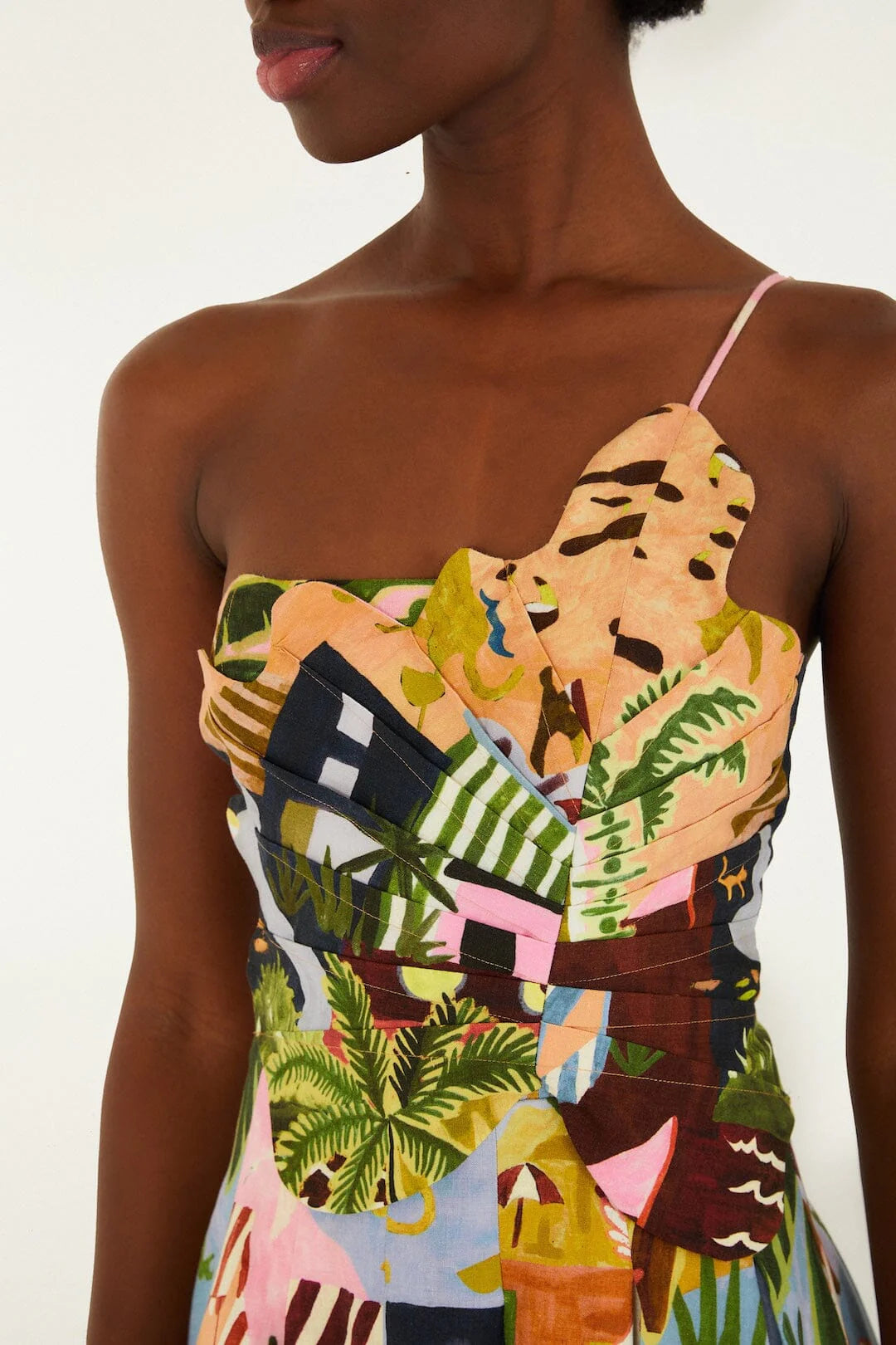 TROPICAL PAINTING MINI DRESS