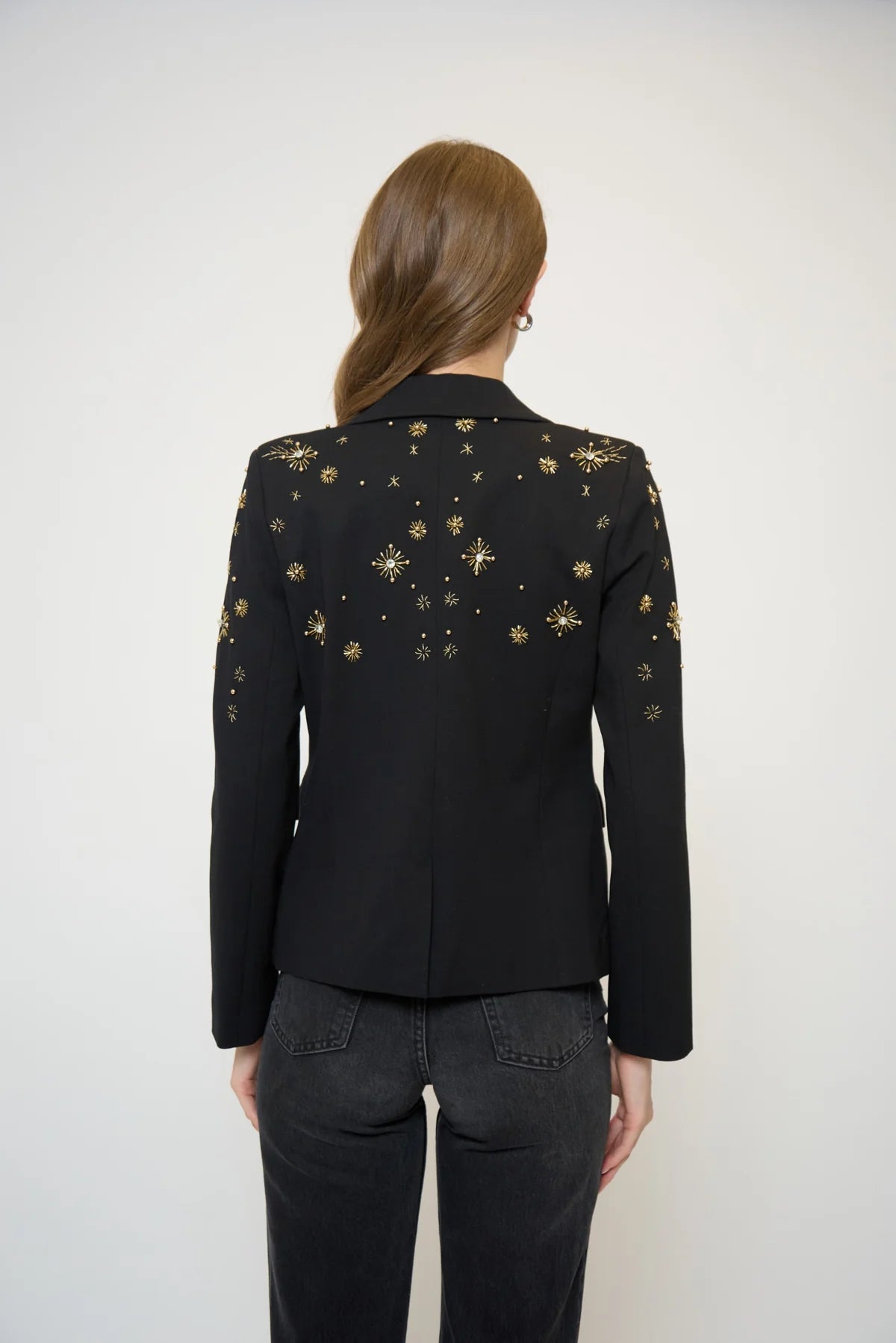 CRYSTAL EMBELLISHED TUXEDO JACKET