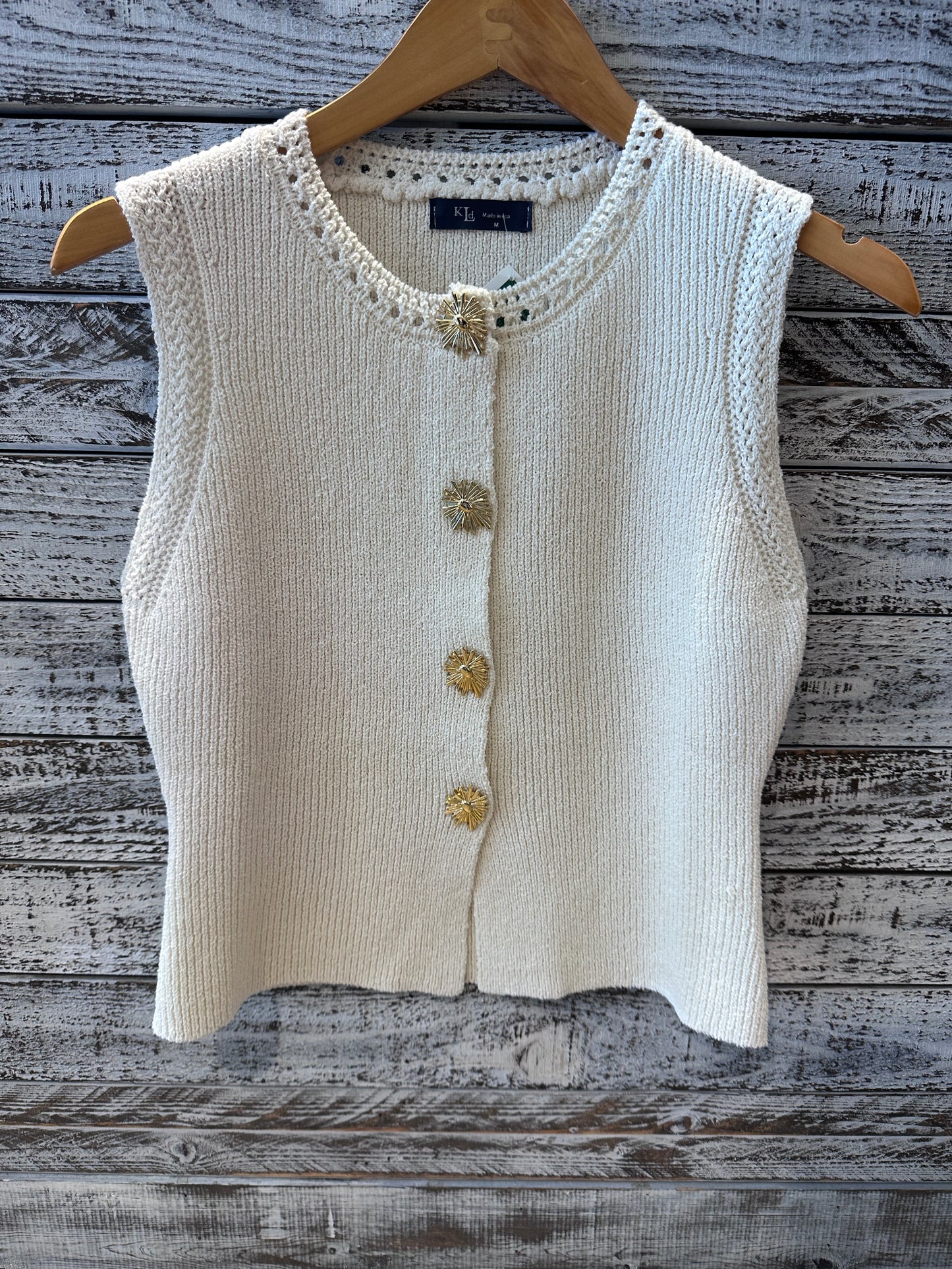 SILK KNIT WITH NOVELTY BUTTONS