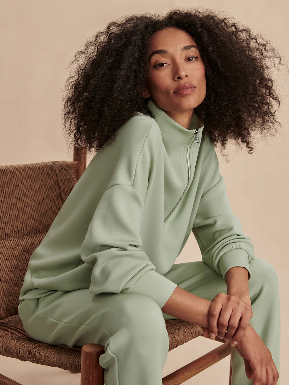 HAWLEY HALF ZIP-SAGE