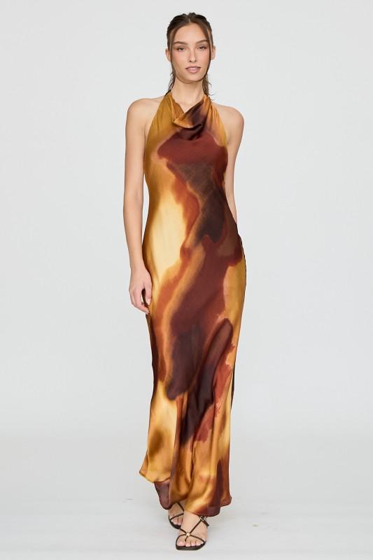 Cascade Halter Dress