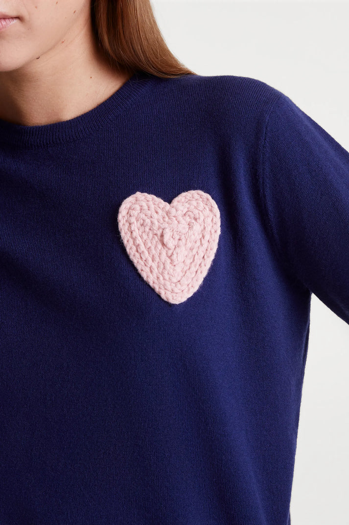 HEART SWEATER - NAVY