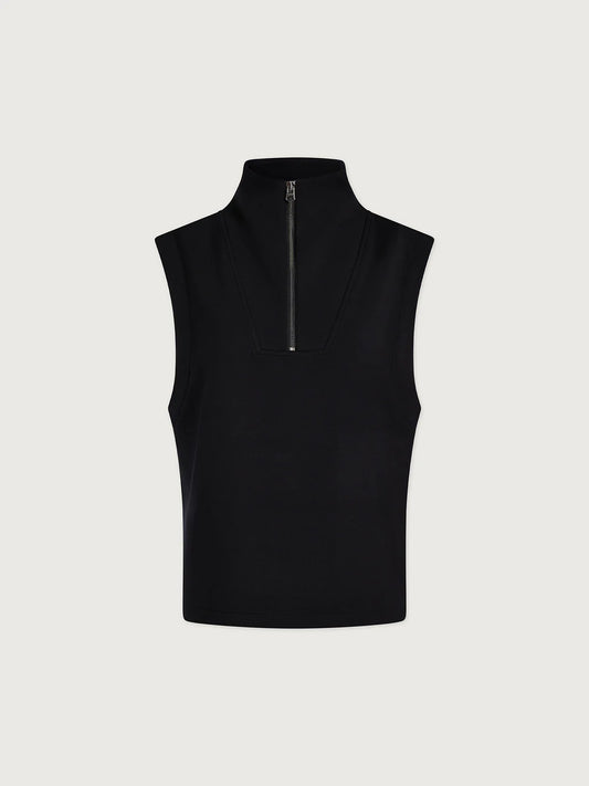 MAGNOLIA HALF ZIP TANK - BLACK