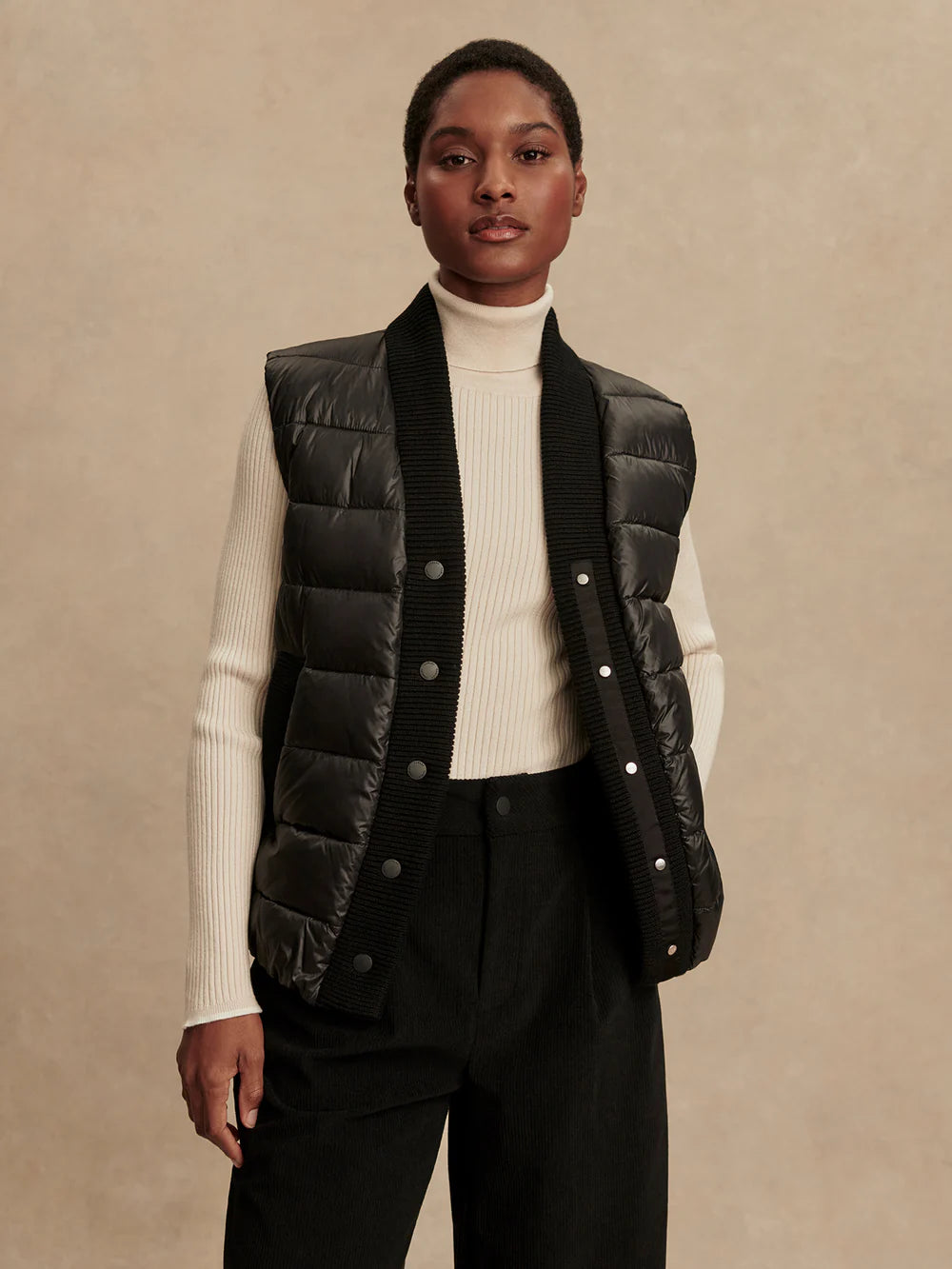 COLWYN COMBO BOXY GILET - BLACK