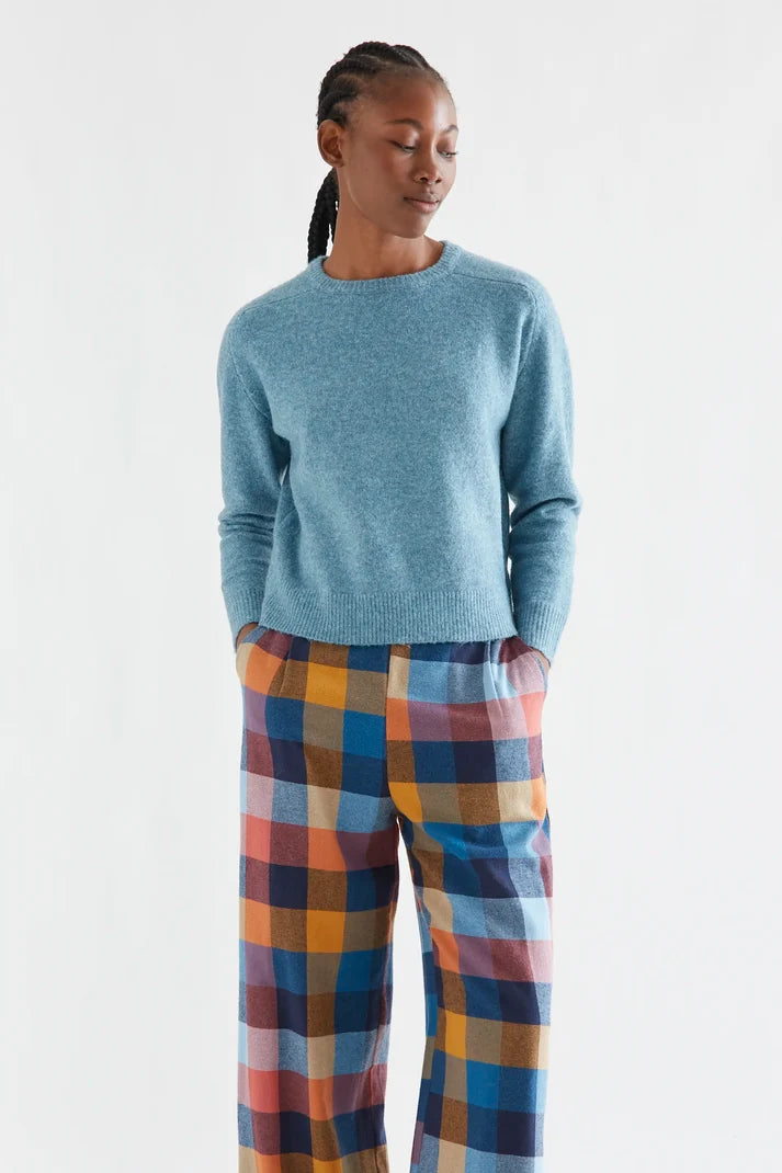 HEATHERED BLUE SWEATER