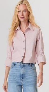 CINCHED SLEEVE JACKET - ROSE