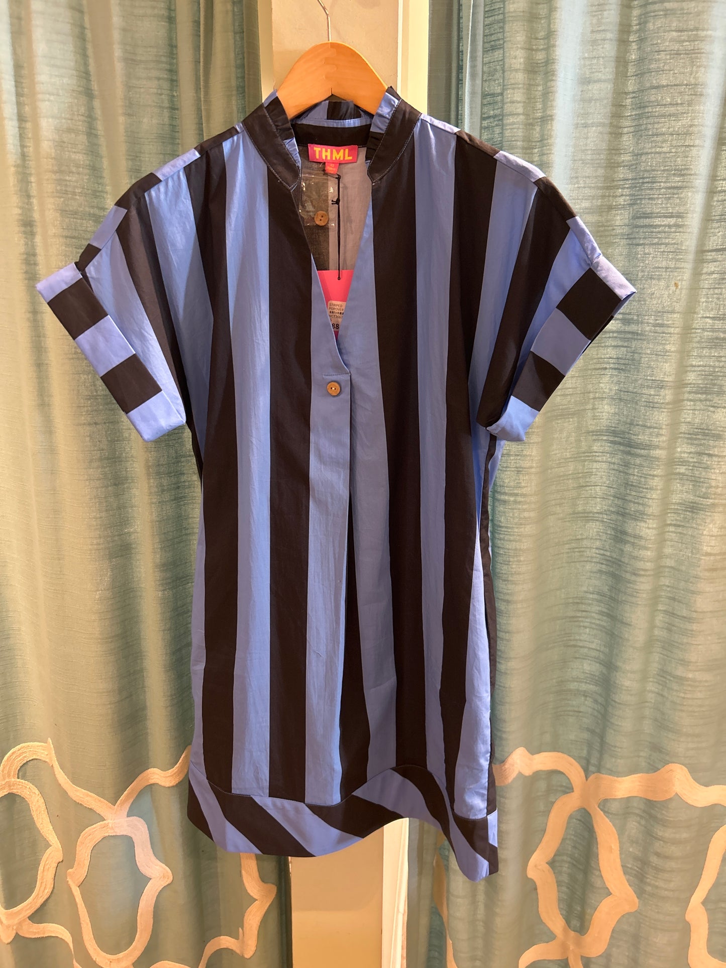 STRIPED POPOVER DRESS