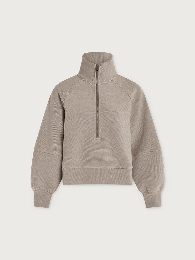 MILANO HALF ZIP - TAUPE MARL