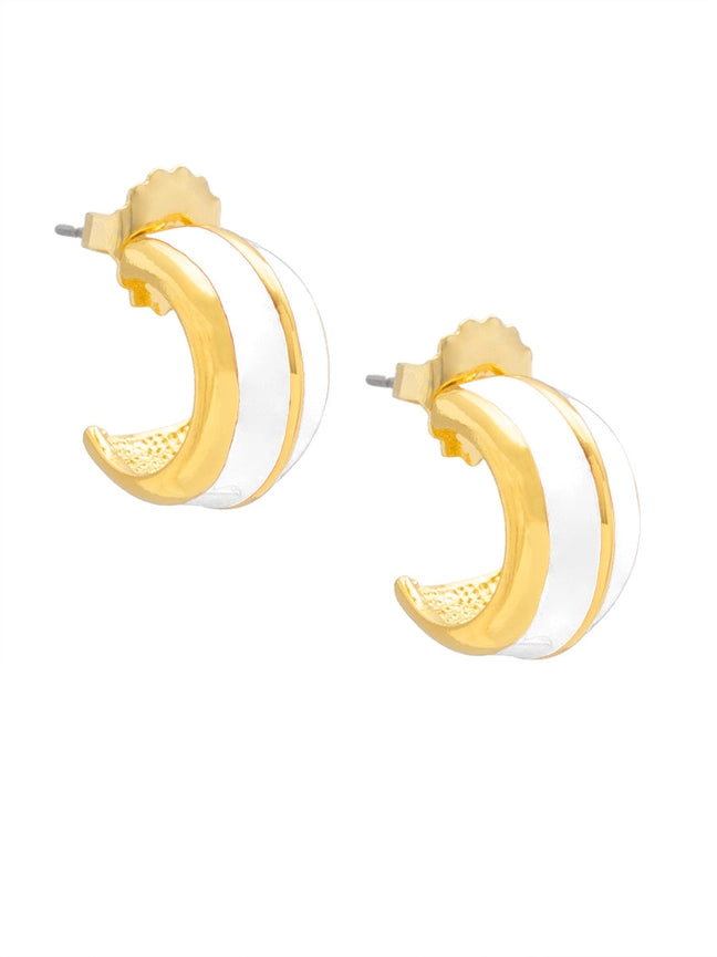 ENAMEL HUGGIE EARRING