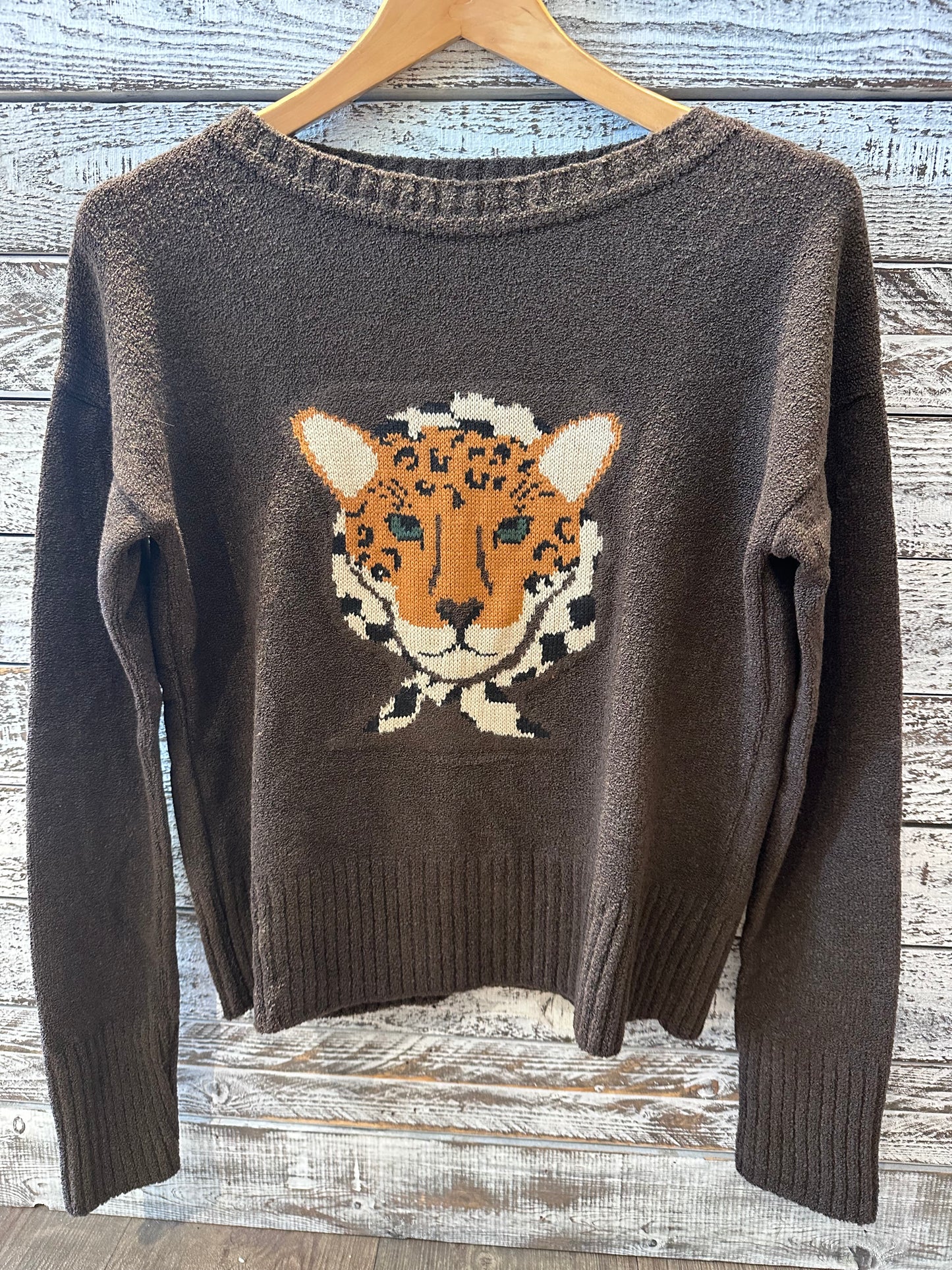 LEOPARD JACQUARD KNIT PULLOVER