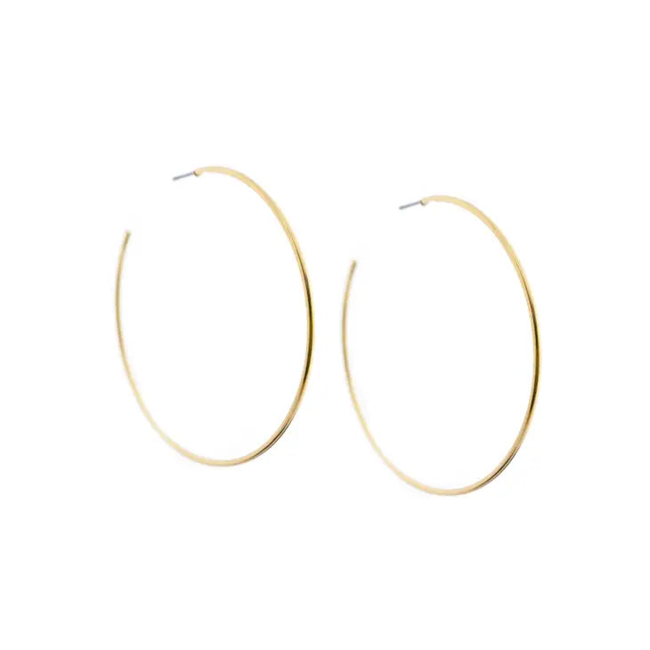 LARGE THIN METAL HOOP - GOLD