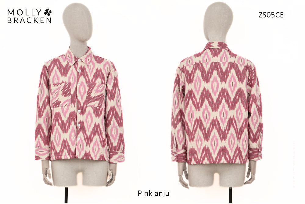 LADIES WOVEN JACKET - PINK ANJU