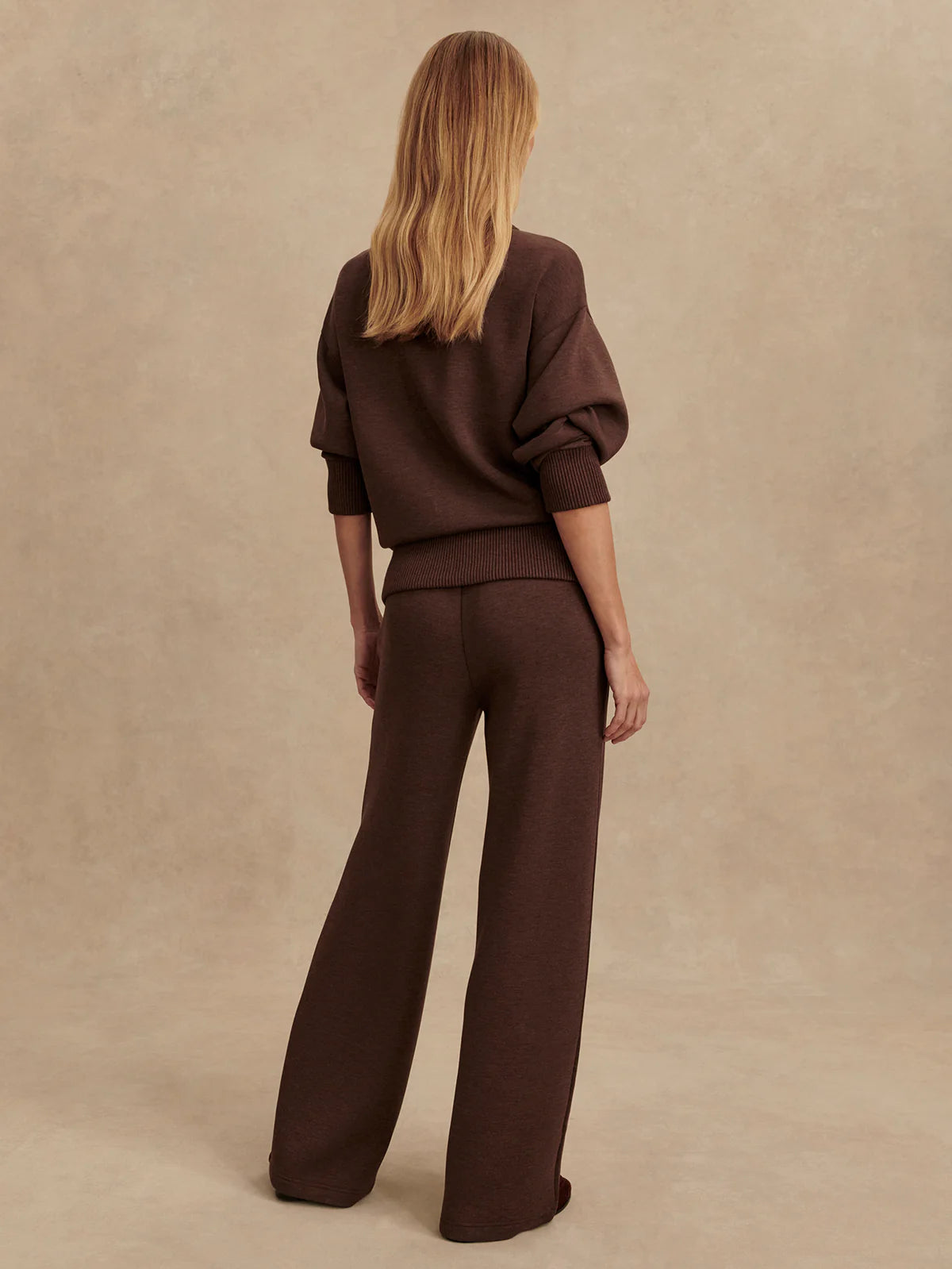 THE WIDE LEG PANT 28" - COFFEE BEAN MARL