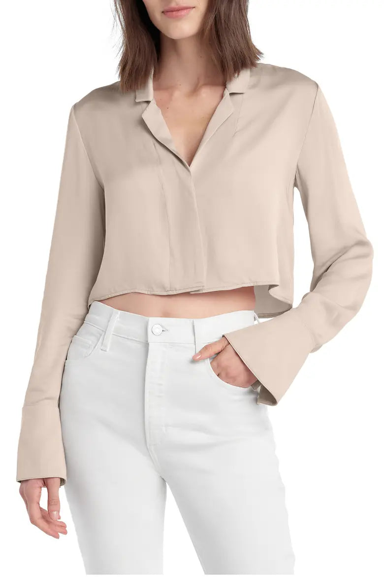 CROPPED LILY TOP- DUSTED PINK