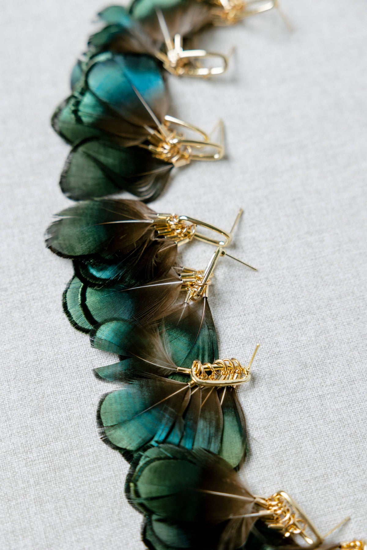 Juniper Fall Feather Tassel Statement Earrings