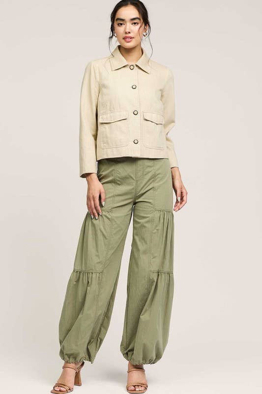 Tiered Detail Balloon Pants