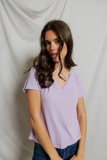 HENDRIX V NECK TEE-ULTRAVIOLET