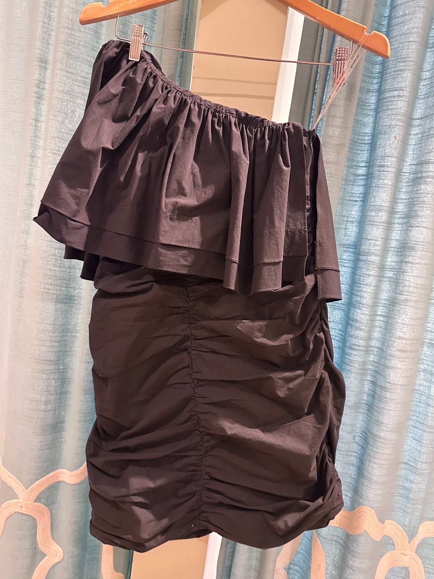 RUCHED ONE SHOULDER MINI DRESS