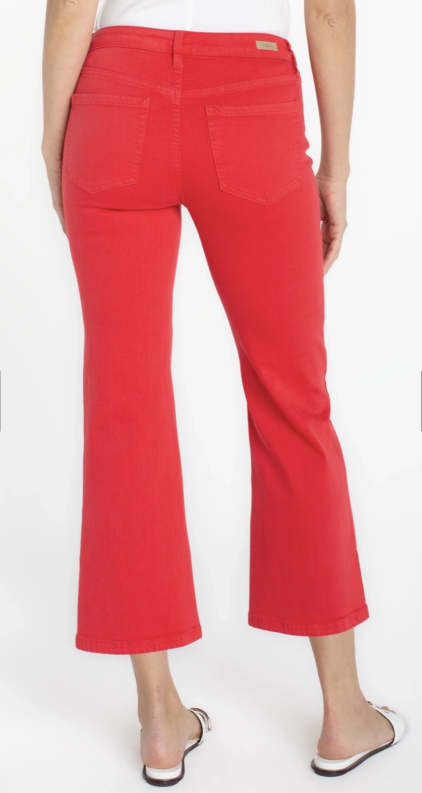 HANNAH CROPPED FLARE WITH SLIT - CHERRY RED