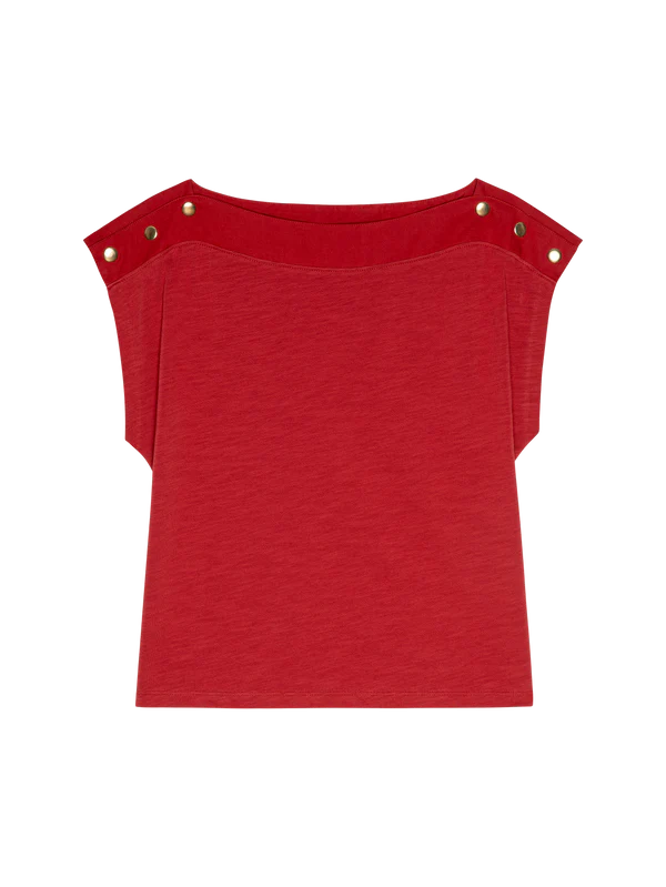 BROOKS BOATNECK TOP - RIO RED