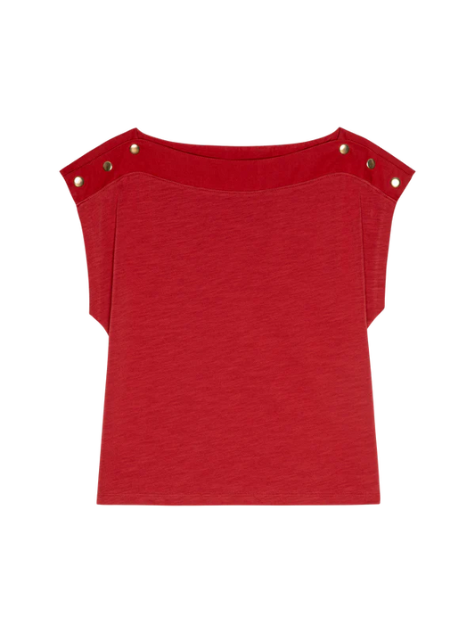 BROOKS BOATNECK TOP - RIO RED