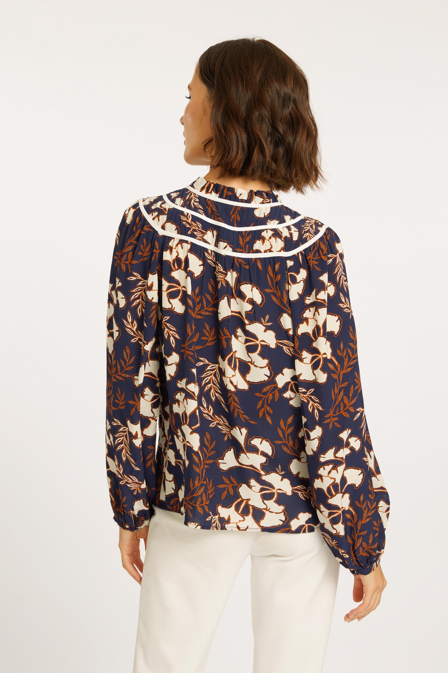 Solange Ginko Block Print Top