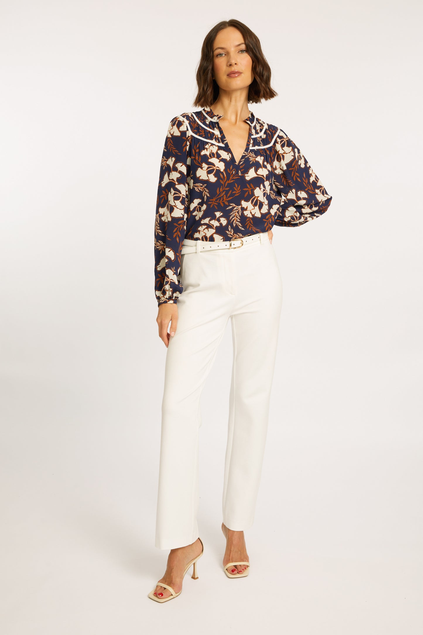 Solange Ginko Block Print Top