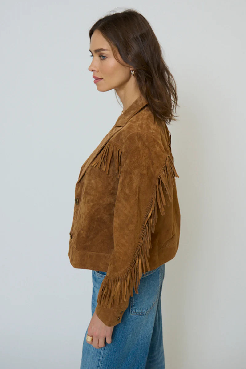 ATLAS GENUINE SUEDE FRINGE BLAZER