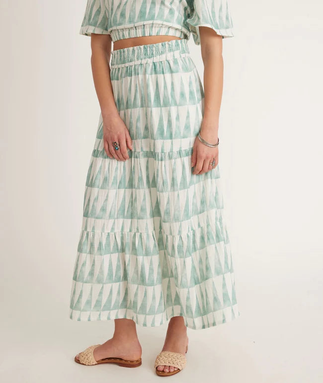 Corinne Maxi Skirt in Geo Triangle