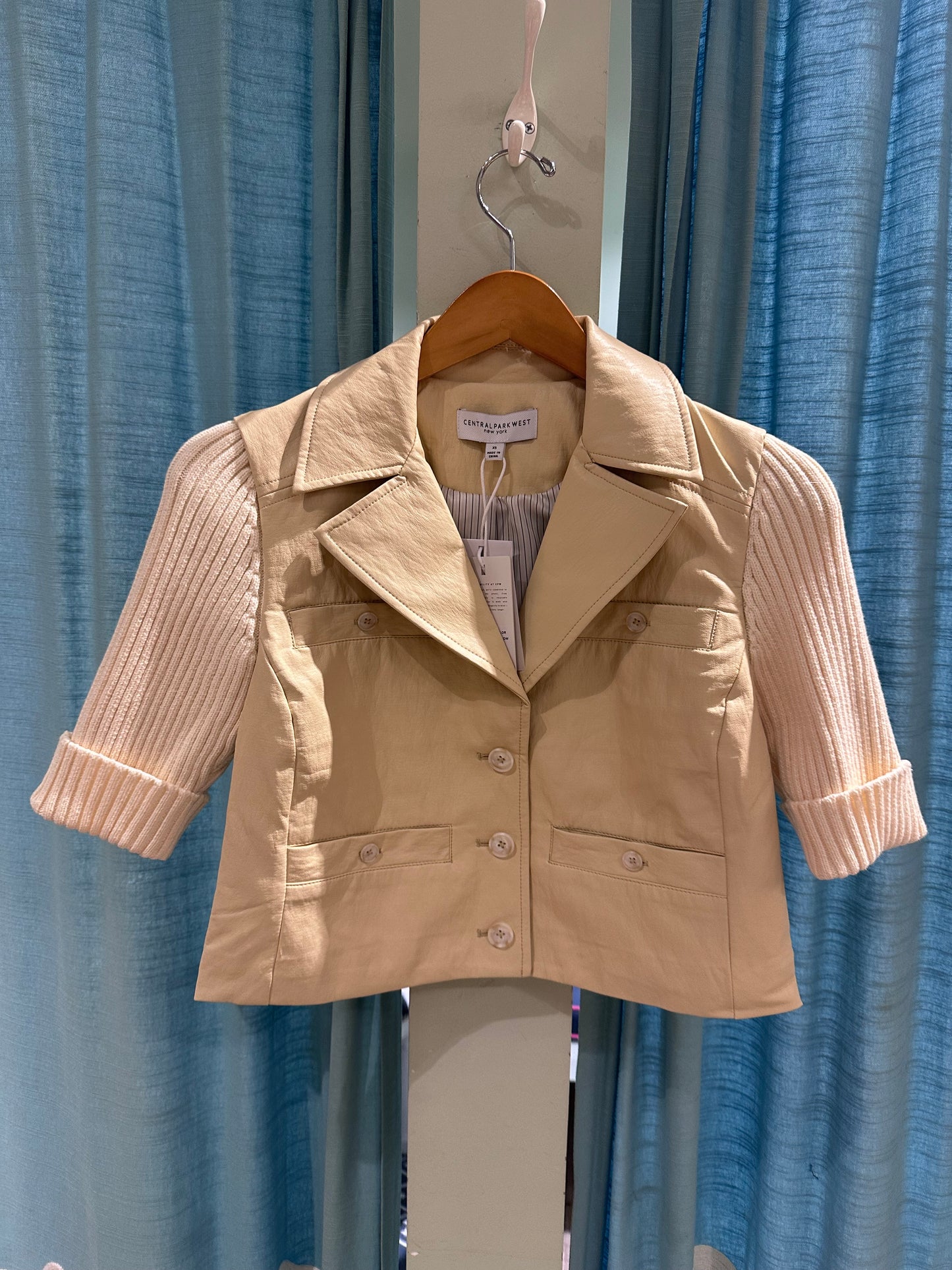 OPHELIA CROPPED VEGAN SWEATER JACKET