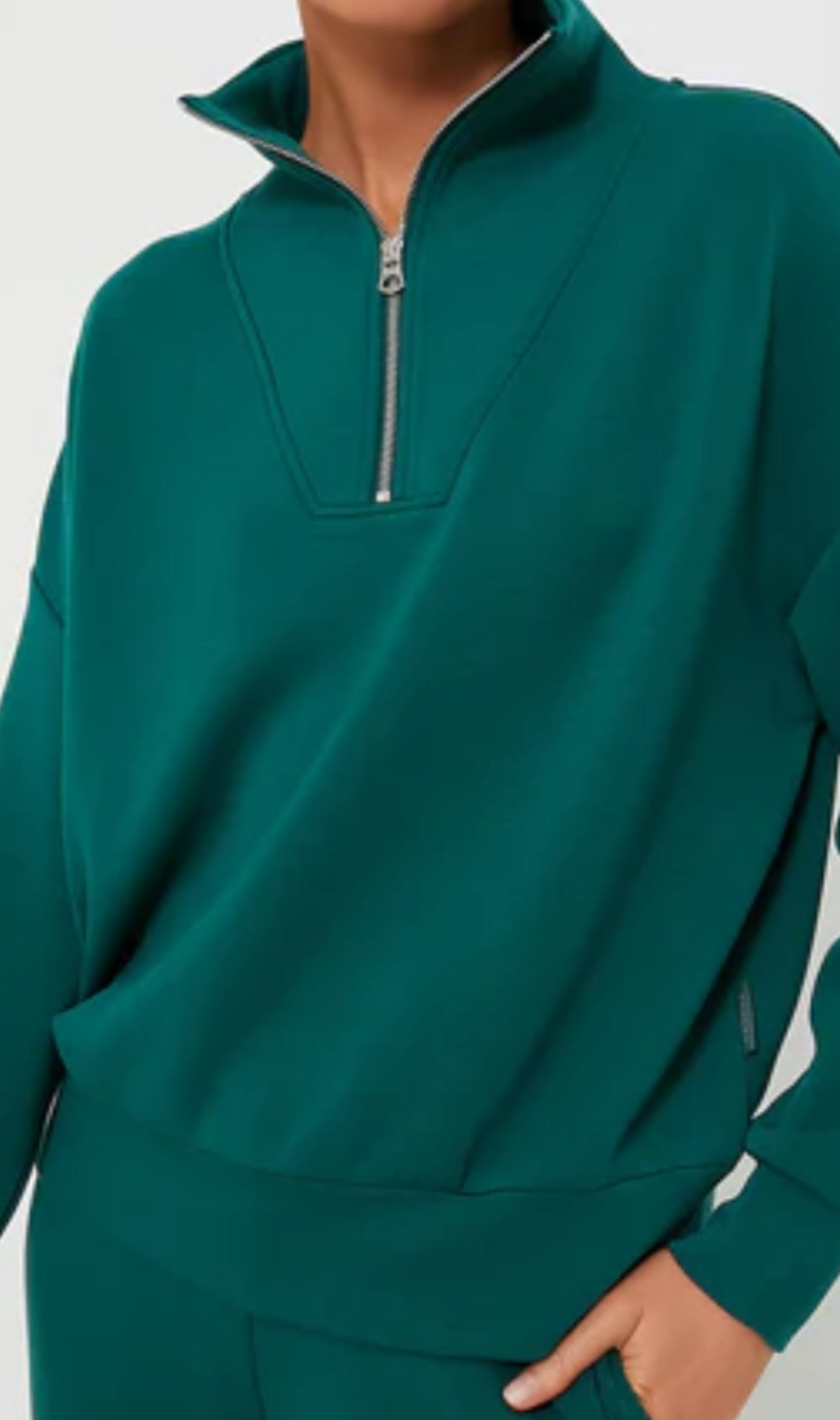 HAWLEY HALF ZIP SWEATSHIRT - DARK FOREST