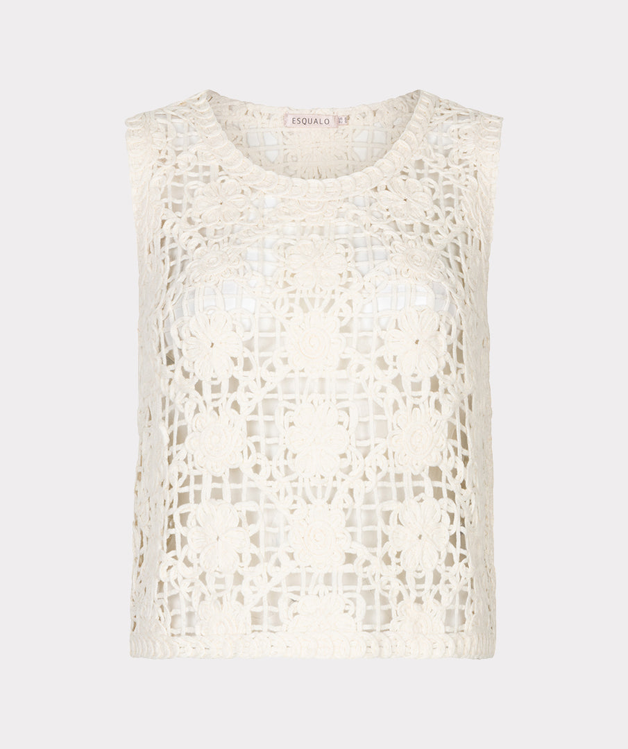 SLEEVELESS CROCHET SWEATER