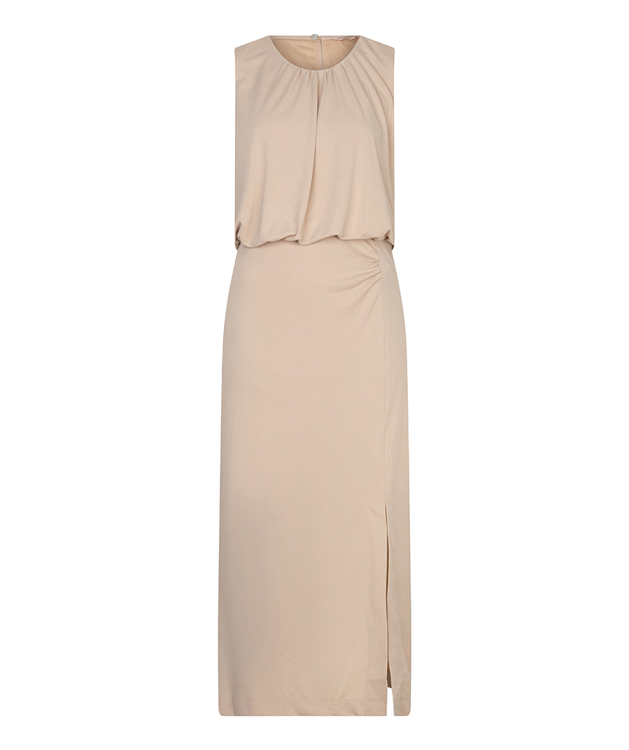 SLEEVELESS DRESS - TAN